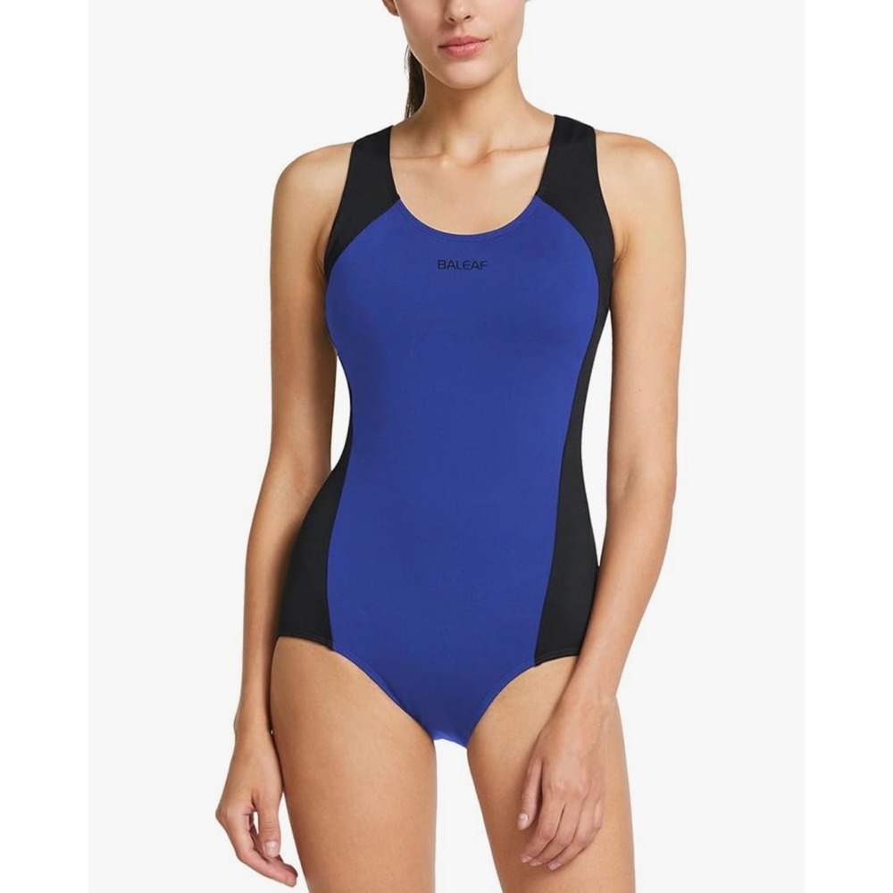 NEW Baleaf Royal Blue Black Size 2XL Racerback One Piece Swimsuit UPF 50 Plus